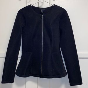 Forever 21 Large Black Sequin Zip Up Jacket